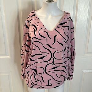 Silk DVF pink and black blouse size 4